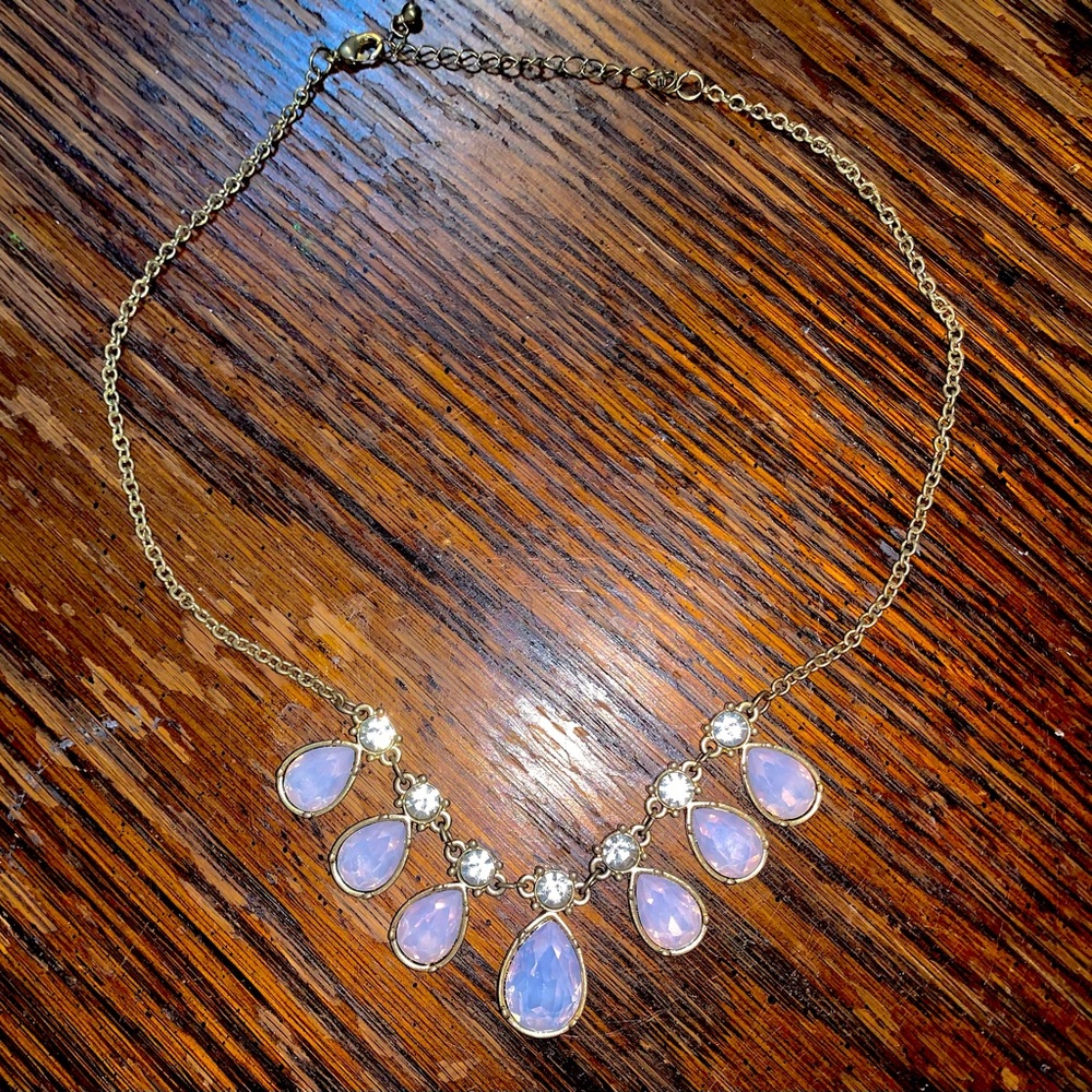 Crystal Pink Stone Necklace